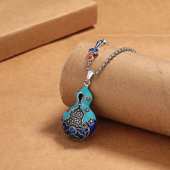 Cloisonné Hollow Gourd Necklace