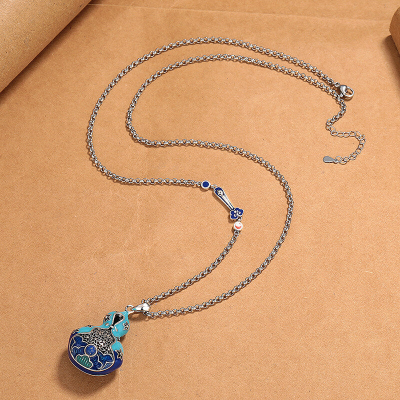 Cloisonné Hollow Gourd Necklace