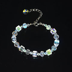 Square Crystal Charm Chain Bracelet