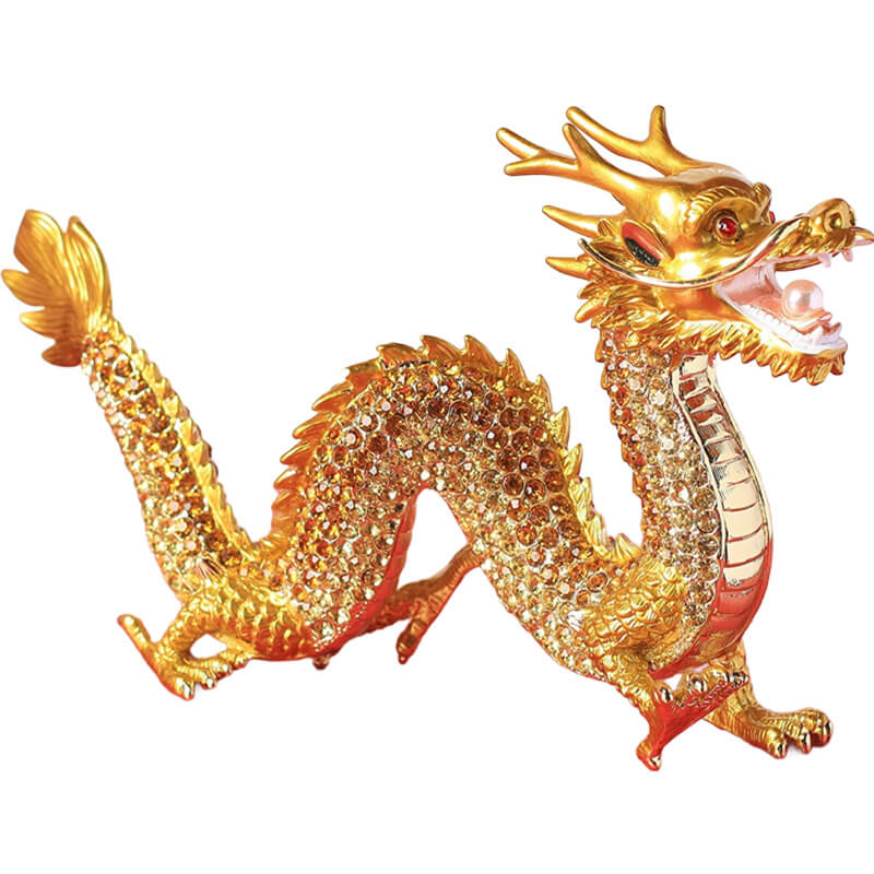 Golden Dragon Enamel Talisman for Prosperity