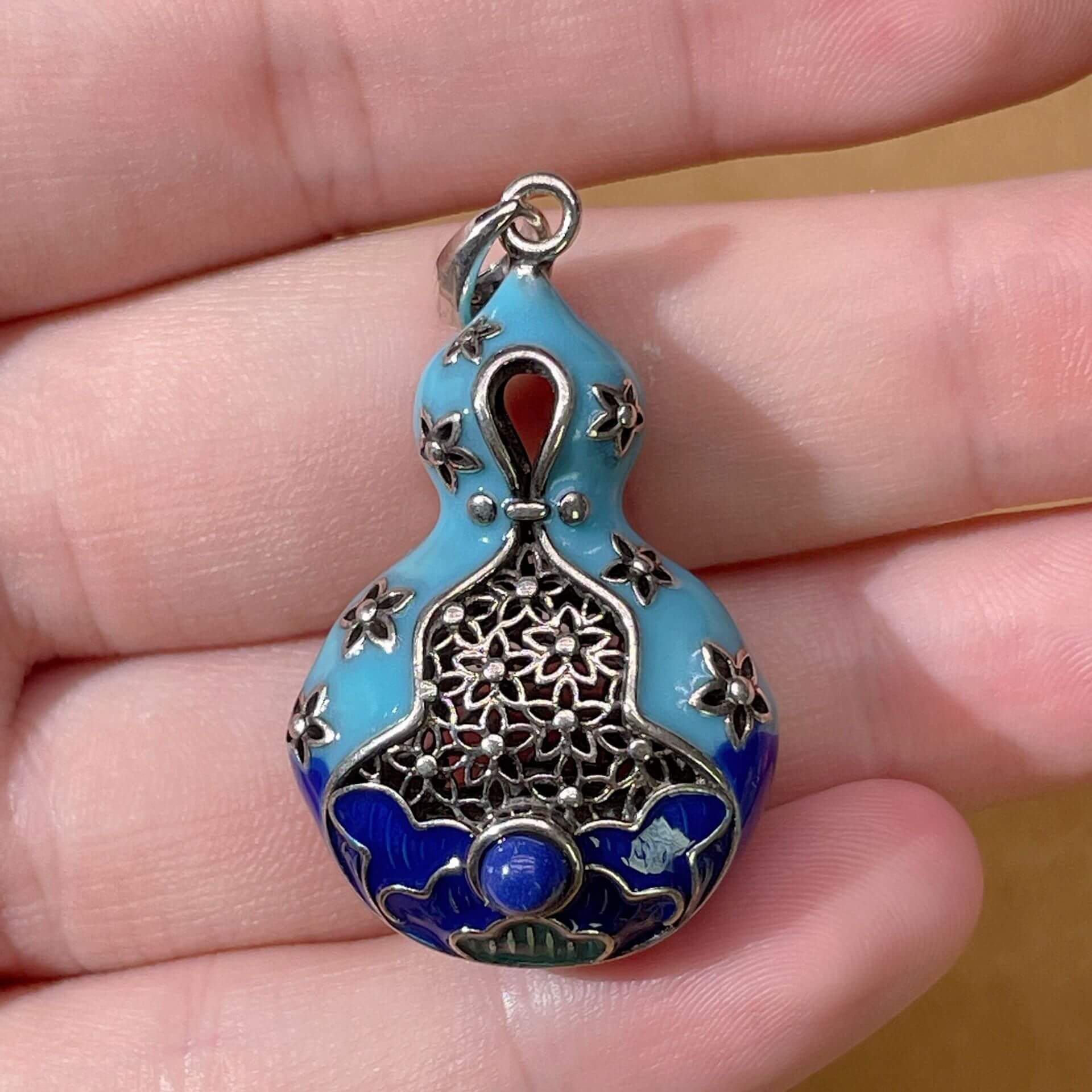 Cloisonné Hollow Gourd Necklace