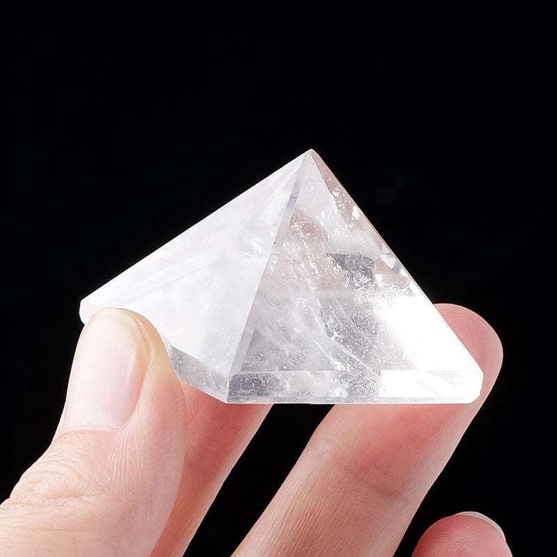 Natural White Crystal Pyramid