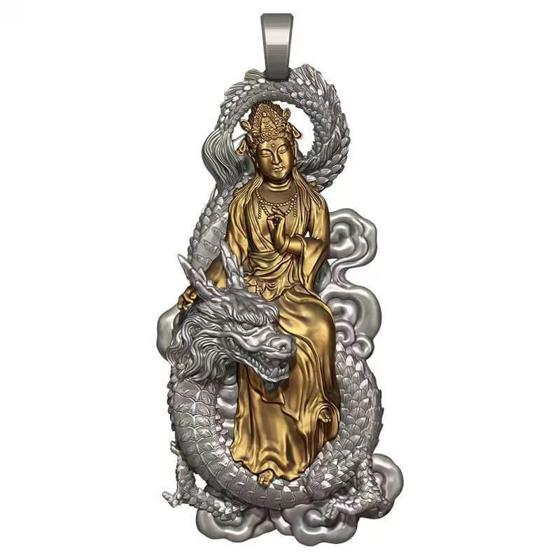 Heart Sutra Guardian Goddess of Mercy Necklace