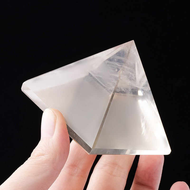 Natural White Crystal Pyramid