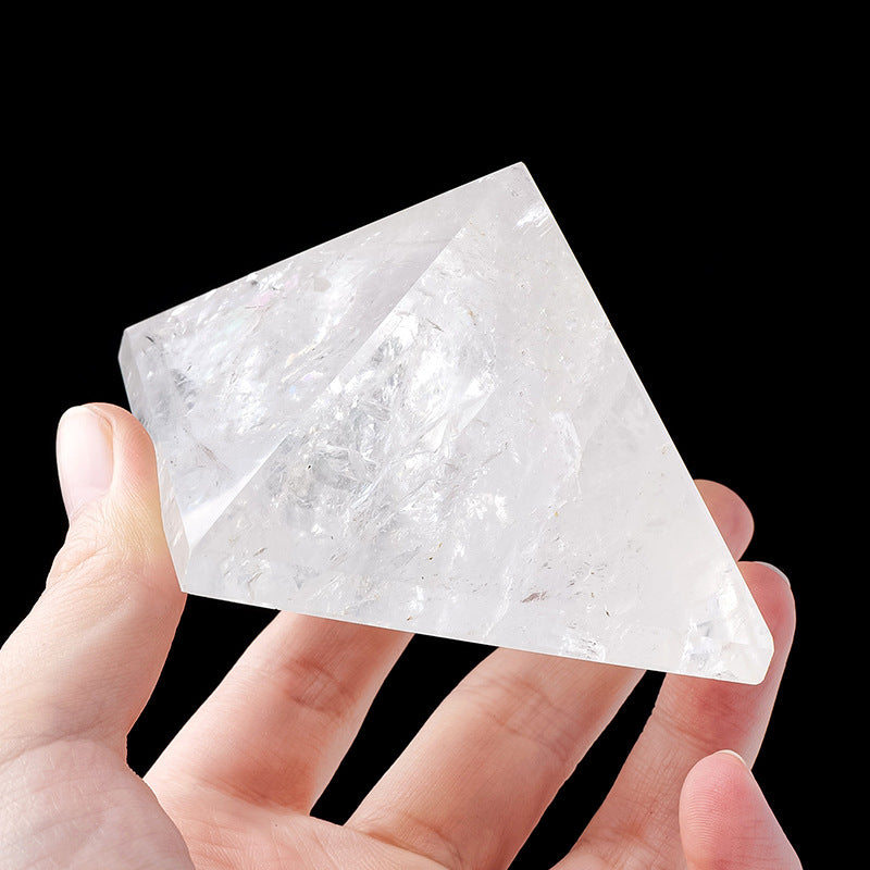 Natural White Crystal Pyramid