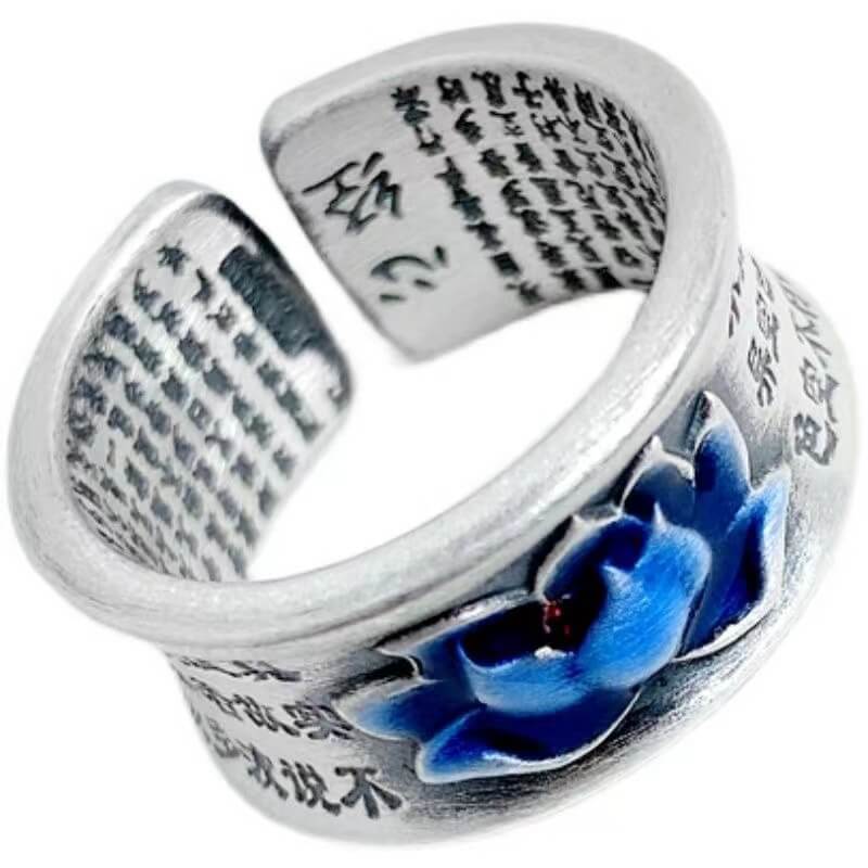 Six-Word Mantra Lotus Ring