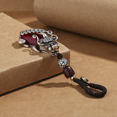 Garnet Pixiu Pendant for Wealth and Good Fortune