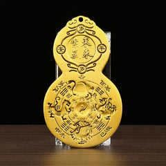 Brass Gourd Feng Shui Ornament with Heavenly Blessing