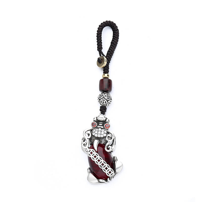 Garnet Pixiu Pendant for Wealth and Good Fortune