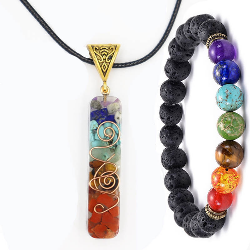 Chakra Necklace with Healing Crystals