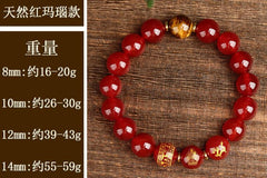 Red Agate Zodiac Bracelet with Mantra and Guardian Buddha