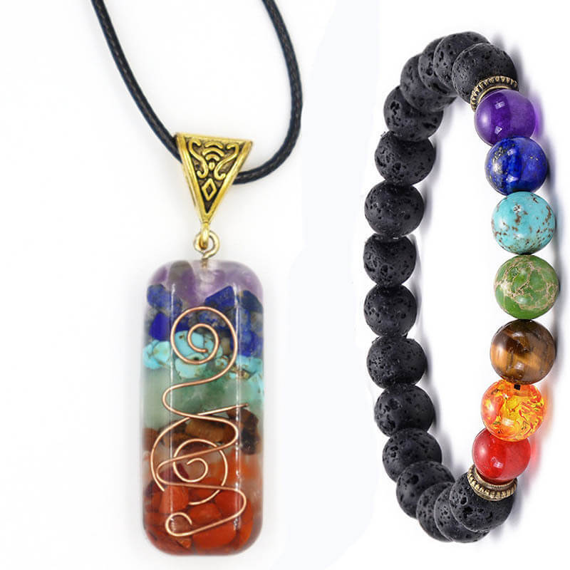 Chakra Necklace with Healing Crystals