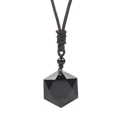 Obsidian Hexagram Necklace