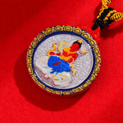 Zodiac Guardian God Cinnabar Double Sided Painted Necklace