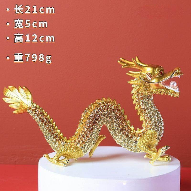 Golden Dragon Enamel Talisman for Prosperity