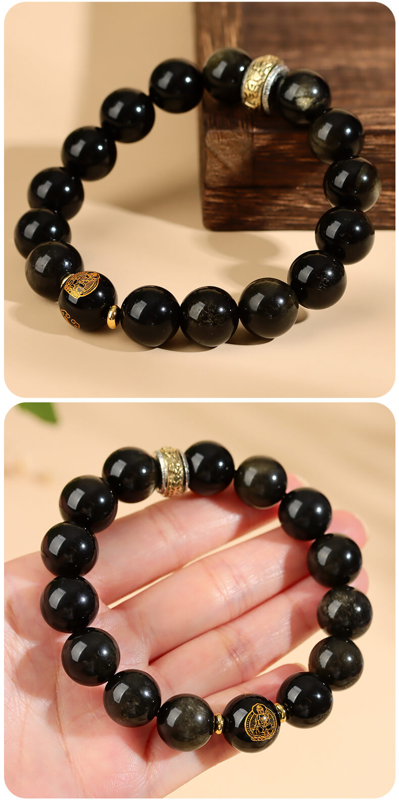 Obsidian Zodiac Guardian Bracelet